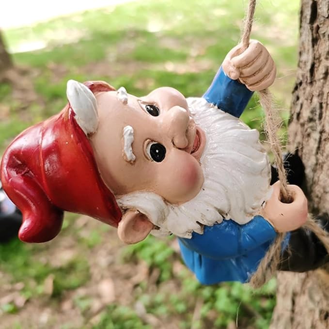Gnomes Tree Faces Decor Outdoor, Fairy Door Darden Accessories Decorations for Garden Patio Lawn Porch Fence, Funny Tree Face Peeker Hugger (2 Pack)
