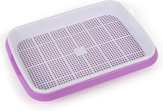 Plastic Growing Trays, Seed Tray with Germination Layer and Water Storage Layer, Double-Layer Design, for Seedlings, Indoor Gardening, Growing Microgreens, Wheatgrass(Purple)