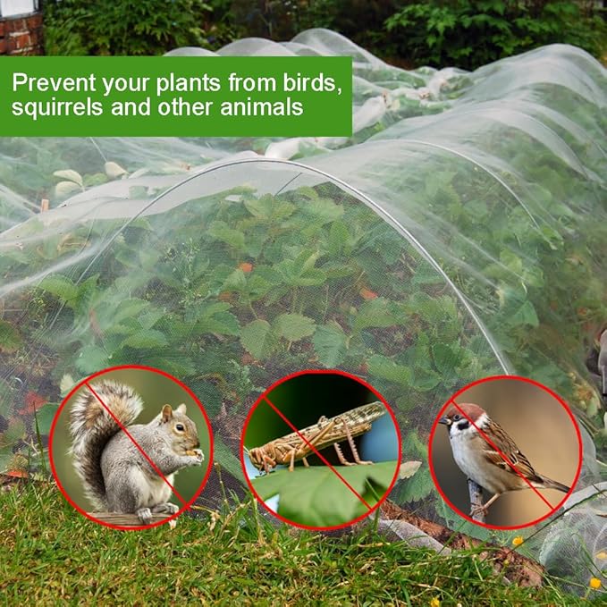 Garden Netting, 10x33Ft Bird Netting for Garden Protection, Fruit Tree Netting for Cicadas, Blueberry Bush Netting Cover Garden Mesh Netting for Plants