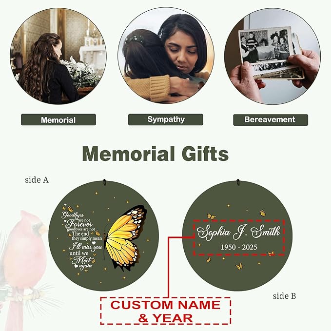 ASTARIN Sympathy Wind Chimes for Loss of Loved Ones Dad Mom, Memorial Wind Chimes Customizable, in Memory of Mother/Father, Remembrance Gifts(Produced in USA)