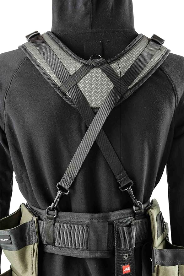 Diamondback Deluxe Suspenders for Tool Belts - Adjustable Tool Belt Suspenders for 4"- 6" Belts - Ergonomically Designed Workwear for Tradespeople - Padded Suspenders for Men and Women (Black)
