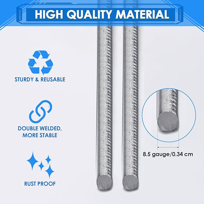 Therwen 30 Pcs Yard Sign Stakes 20'' x 10'' Metal H Heavy Duty Frame Wire Stakes Galvanized Lawn Sign for 4mm 5mm Corrugated Advertising Board Yard Garage Holder Christmas Decor