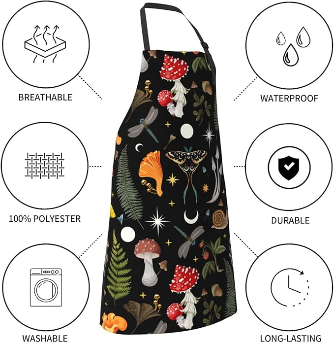 Siiuuol Cute Cats Unisex Waterproof Kitchen Chef Apron - With Adjustable Bib Apron