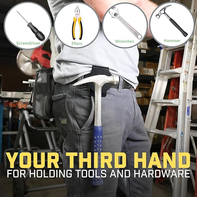 2Pcs Magnetic Belt Tool Holder Round Magnetic Screw Holder Strong Clip-On Belt Magnet Holster Magnetic Tool Organizer for Nails Screwdrivers Wrench Easily Portable and Convenient to Use