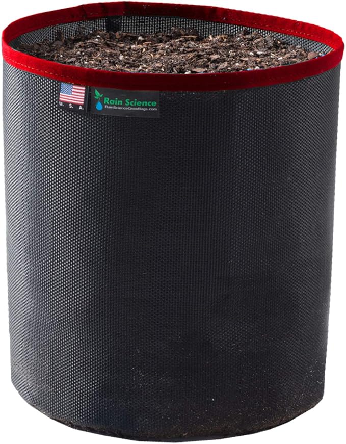 Grow Bag 1 Gallon, Planting Pots - Colorful Plant Grow Bags Pots Gardening Vegetable - Air Pruning Mesh Fabric Plant Container - (Black/Red)