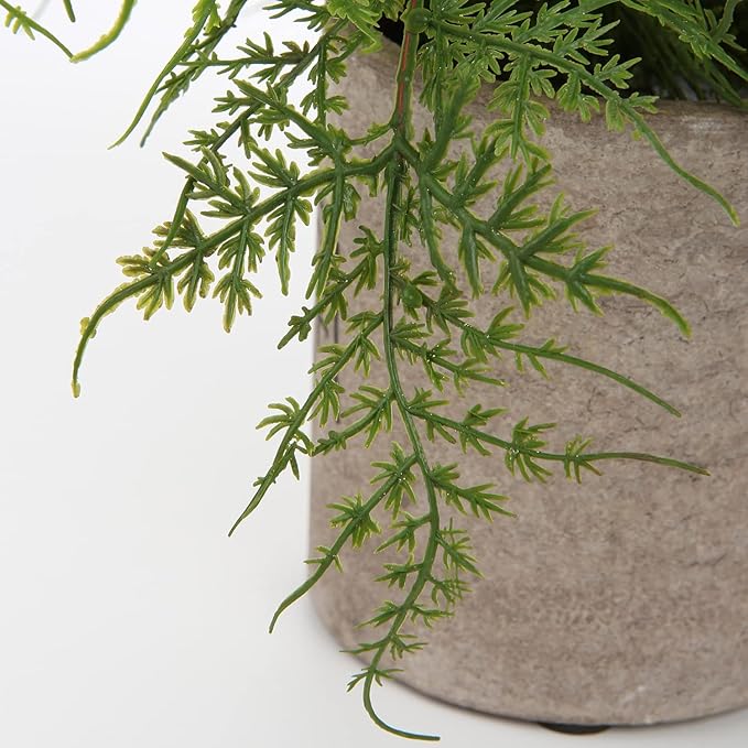 Hollyone Small Fake Plant Potted Plants Artificial Decor Silk Ferns Plant Faux Plants in Pots for Home Living Room Bedroom Desk Bathroom Window Shelf Farmhouse Decoration