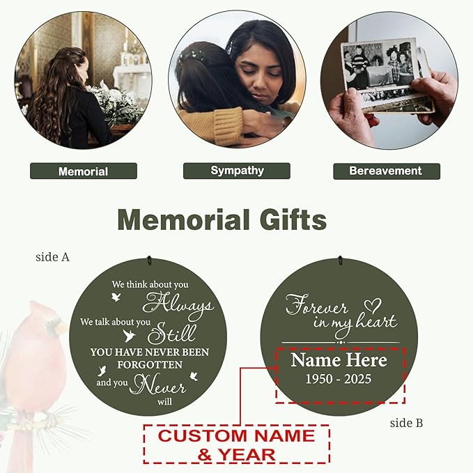 ASTARIN Personalized Memorial Wind Chimes, 30inch/36inch Memorial Wind Chimes, Custom Sympathy Gifts in Loving Memory of Dad/Mom, Condolences Wind Chime for Loss of Loved Ones(Produced in USA)