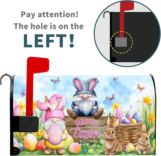 Easter Magnetic Mailbox Cover Rabbit Eggs Mailbox Cover Magnetic Standard Size 18 X 21 Inch Spring Butterfly Floral Mailbox Post Cover Mailbox Wraps Mailbox Decor for Home Garden Outdoor Yard