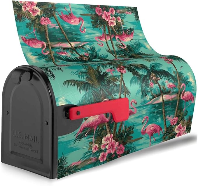 Flamingo Mailbox Covers Magnetic Letterbox Covers 21x18 Inch for Garden Outdoor Decoration