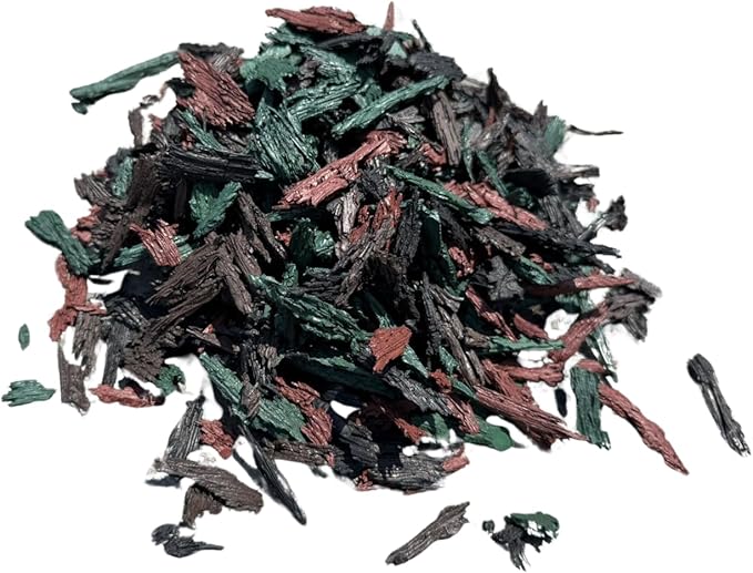 100% Wire-Free Shredded Rubber Mulch – Brown/Red/Green – 10 lb (0.6 cu ft) – Long-Lasting, Low Maintenance, Safe for Kids & Pets – Ideal for Landscaping & Playgrounds (Black/Green/RED, 10Lb)