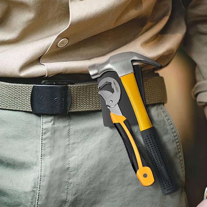2PCS Magnetic Belt Clip Heavy Duty Magnetic Tool Holder Belt Clip Black Magnet Tool Holder Organizer for Hammers Nails Screwdrivers Wrenches Metal Accessories