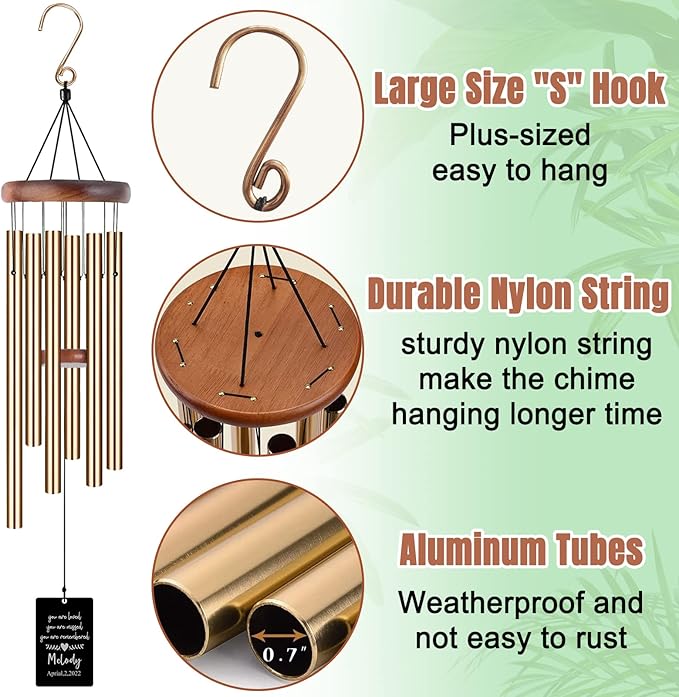 Pet Memorial Wind Chimes Engraved Personalized Wind Chimes for Loss of Loved Dog,Sympathy Wind Chimes for Outside,Bereavement/Remembrancegifts for Loss of Dog