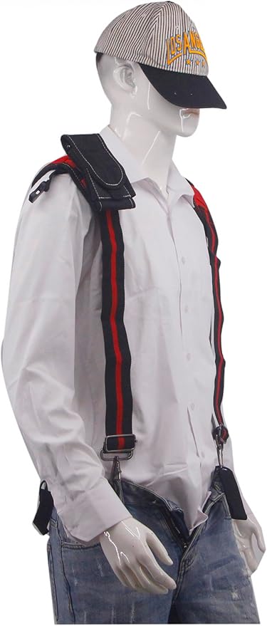 Cedriany Tool Belt Suspenders for Work Belt Suspenders Heavy Duty Padded with Attachment Loops for Men