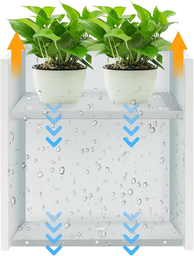 Metallic Heavy Outdoor/Indoor Planter Box, Seamless Large Metal Planter for Tall Trees, Plants, Flowers, No Assembly Required (White, 24 * 10 * 24 inch)