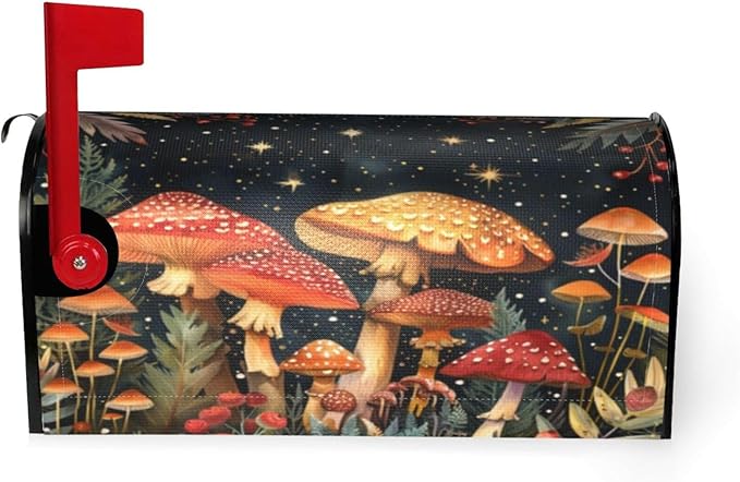 DADABULIU Mailbox Covers Mushroom Forest Vintage Magnetic Letter Post Box Cover Standard Size 21 x 18 Inch Garden Yard Home Decorative