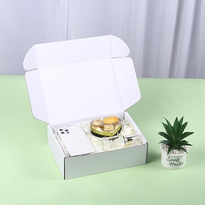Small Shipping Boxes 10x5x3 Inch (25 Pack) - Sturdy White Corrugated Cardboard Boxes for Small Business, Ecommerce, Mailing & Packaging | Recyclable Gift & Storage Boxes