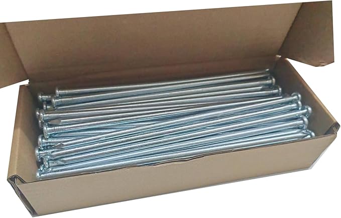 Metal Stakes, 10 Inch 35Pcs Galvanized Landscape Spikes,Garden Nails for Turf,Weed Barriers,Tent and More (35, Silver)