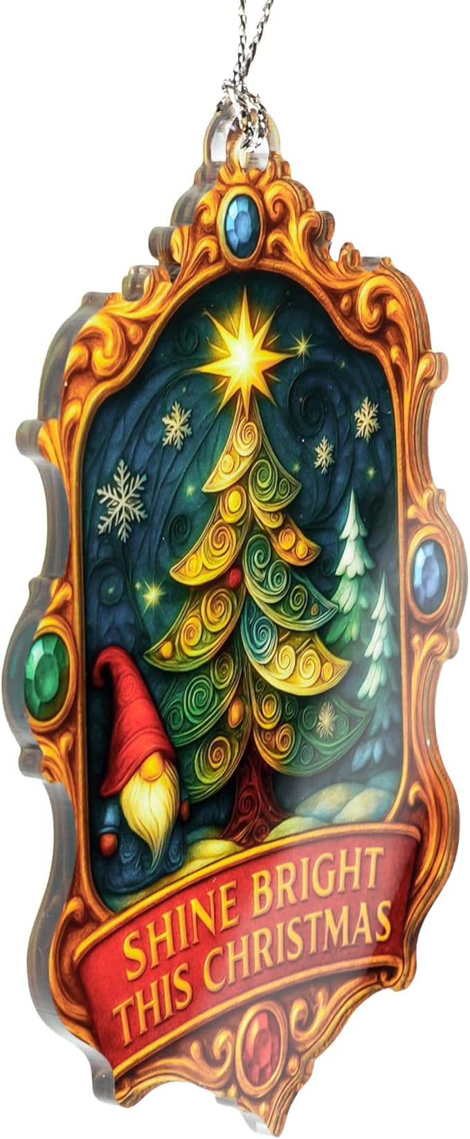 Christmas Ornament 2025 - Vintage Christmas Ornament - Acrylic Xmas Ornament - Art Ornament - Suncatcher Effect Window Hanging - car Hanging Accessories