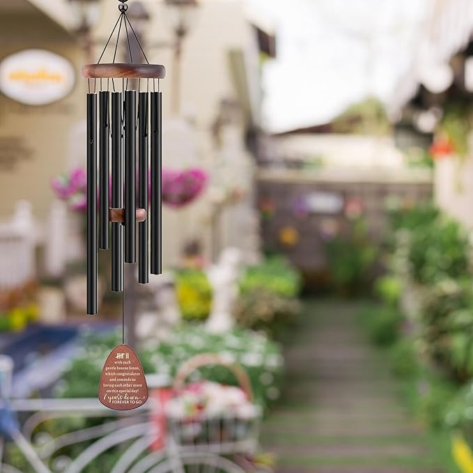 7th Anniversary Wedding Wind Chime, Happy 7th Anniversary Romantic Gifts for Couple, Parents, Wife, Husband, Friends, Anniversary Keepsake Gifts Ideas