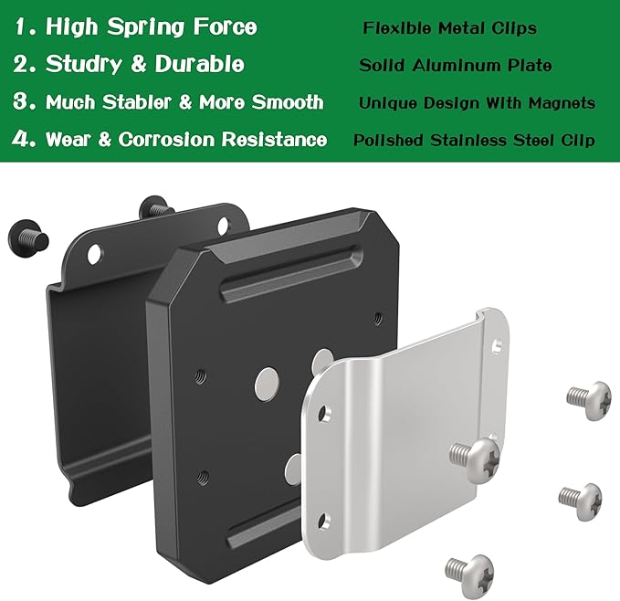 ULIBERMAGNET Drill Holder Belt Clip,Heavy Duty Clip-On Tape Measure Belt Holder,Soild Aluminum Tools Holster with Belt Clip Hook for Cordless Drill,Impact Driver,Tape Measure,Tools with Hanger Clips