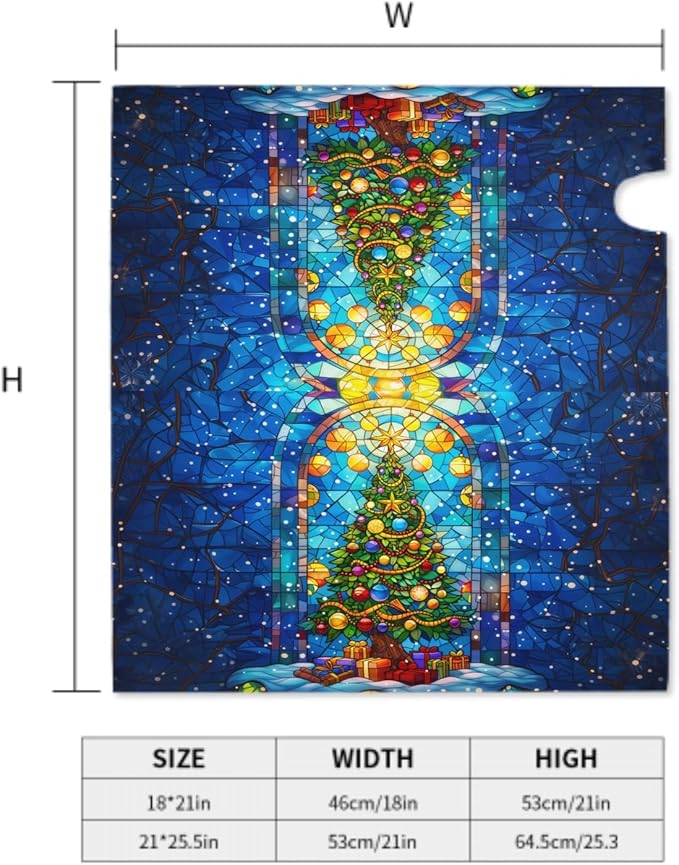 Giwawa Christmas Tree Mailbox Covers Stained Glass Blue Winter Mail Box Cover Magnetic Standard Size 18 x 21 Holiday Mailbox Xmas Decorations Happy New Year Mailbox Wrap