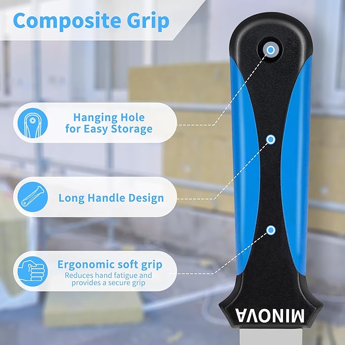 Insulation Knife with Sheath Stainless Steel Blade 11” Double Sided Insulation Cutter for Cutting Mineral Wool Insulation Sod Cutter Garden Knife for Lawn Repair (1)