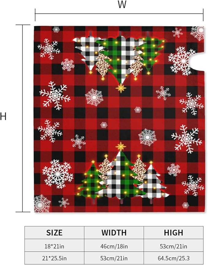 Christmas Tree Mailbox Covers Magnetic Red Black Buffalo Plaid Mailbox Post Cover Winter Snowflakes Post Wrap Standard Size 18 X 21