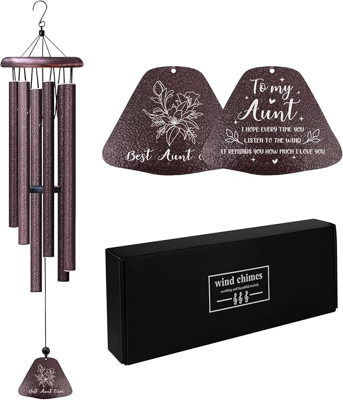Aunt Gifts, Best Auntie Ever 32" Wind Chimes, Aunt Birthday Gifts, Best Auntie Gift Ideas from Niece, Cool for Aunts, Funny Aunties Windchimes from Niece Nephew