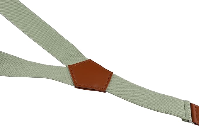 Suspenders for Men Y Back Adjustable Elastic with Strong Clips 47 Inches