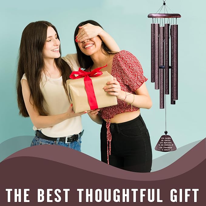 Best Friend Birthday Gifts for Women, Friend Birthday Gifts for Bestie 32" Wind Chimes, Best Friends Long Distance Presents, Friendship Gift for Woman, Unique Soul Sister BFF Gift Ideas