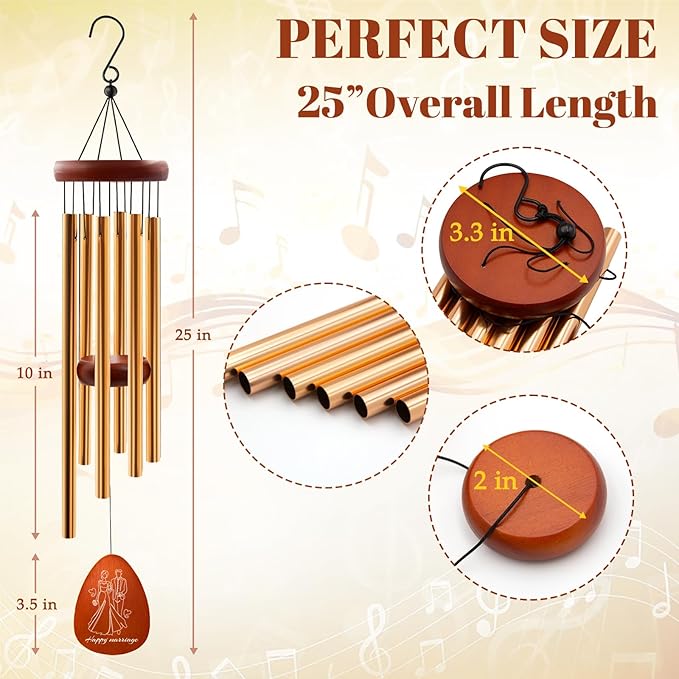 Wedding Gifts for Couples 2025, Engagement Gifts for Christmas Thanksgiving, Wedding Wind Chimes Gift for Newly Engaged Couples Bride, Marriage Gift for Newlyweds