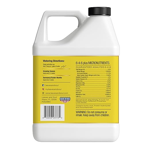 Leaves and Soul Professional Banana Tree Fertilizer Liquid Concentrate - 6-4-6 Blend for Fruit Tree Fertilizer, Garden - Liquid Plant Food for Banana Trees in Pots or Outdoors - 32oz