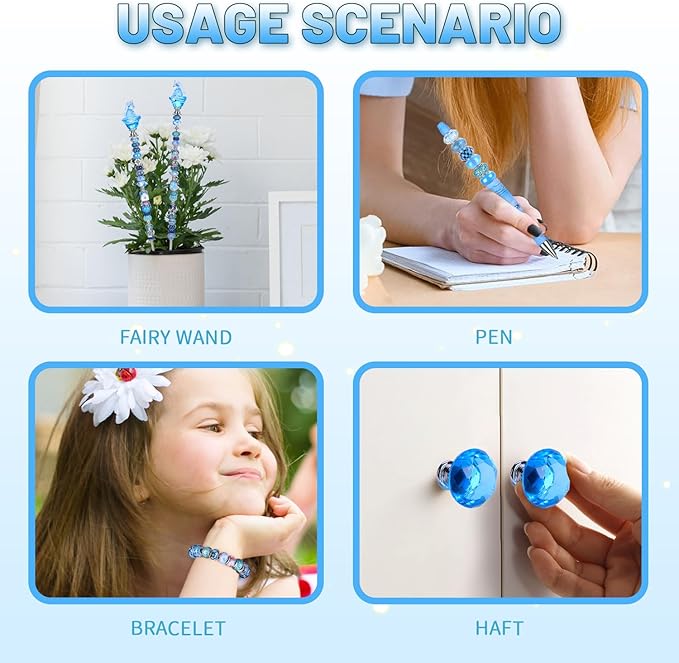 158 Pcs DIY Fairy Wand Garden Stakes Kit,Multiple Color Scheme European Beads Crystal Diamond Tops and 12 or 10 Inch Threaded Rods,Stainless Steel Stakes with Diamond Toppe (Sun)