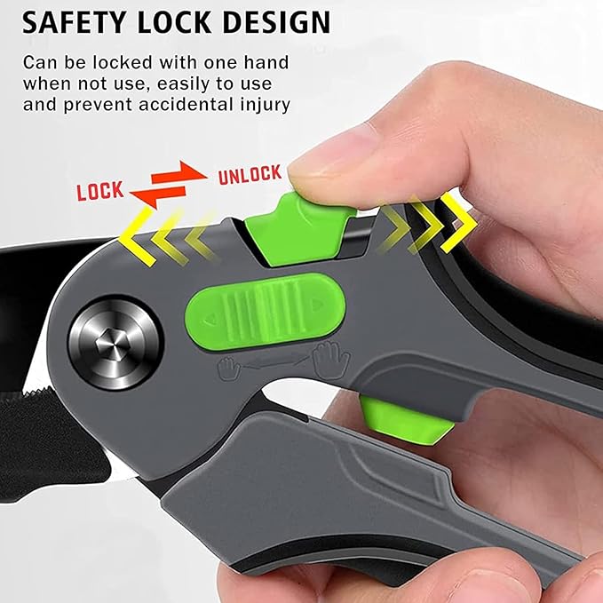 Garden Shears with Stainless Steel Blade, Precision Pruning Shears for Plants, Ergonomic Garden Clippers