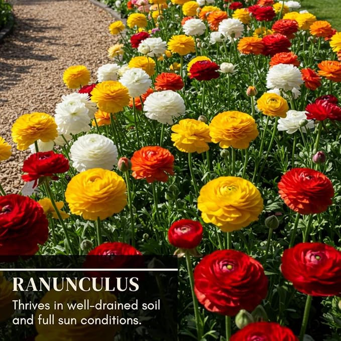 Ranunculus Mix Color Bulbs for Planting – 20 Healthy Bulbs, Vibrant Multi-Color Flowers, Perfect for Garden Beds, Containers, Borders, and Cut Flower Bouquets
