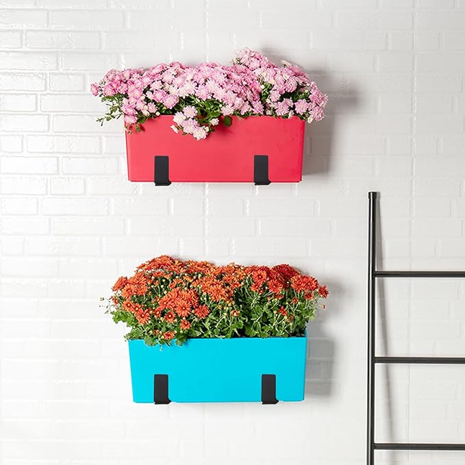 4-Pack Adjustable Planter Box Bracket,Flower Window Box Bracket,Planter Shelving with Adjustable Size The Width of The Bottom of The Planter Box