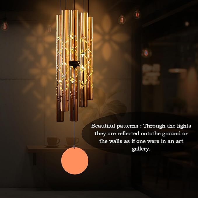 46in Solar Wind Chimes for Outside Clearance,Birthday Gifts for Women Grandma Wife Sister, Solar Lights Outdoor Wind Chimes for Garden Yard Patio Porch Decor,Rose Golden