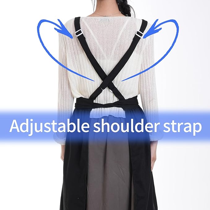 Vintage Pinafore Apron Dress for Women with Pockets Cute Floral Chef Aprons for Kitchen Cooking Baking Gardening