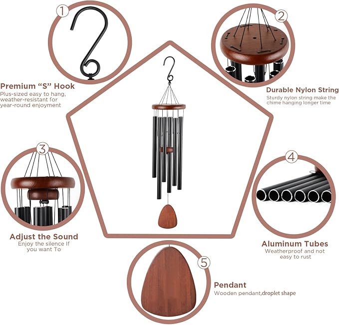 32" Memorial Sympathy Gifts for Loss of Nana,Memorial Wind Chimes for Loss of Grandma Sympathy Gift, Bereavement Gifts, Windchimes in Memory of Nana