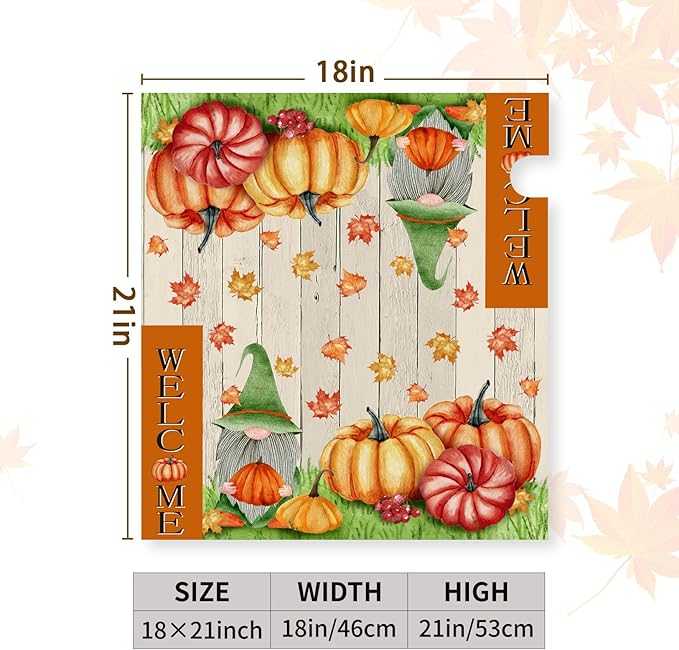 Fall Gnome Mailbox Covers Magnetic Standard Size Welcome Mail Box Cover Autumn Pumpkin Mailbox Post Cover Waterproof Mailbox Decor Maple Leaves Mailbox Wraps for Garden Yard 21 * 18 Inch