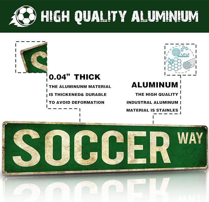 Rasonus Soccer Gifts for Boys 8-12 Men Soccer Poster Wall Decor for Girls Room, Vintage Sports Decor Teen Boys Birthday Christmas Wall Art for Bedroom Man Cave