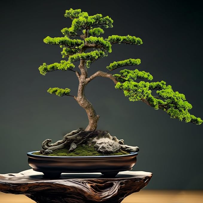 3ft（36in） Artificial Bonsai Tree Juniper Faux Plants Indoor Big Fake Plants Decor with Ceramic Pots for Home Table Office Desk Shelf Bedroom Living Room Decorations (Green)