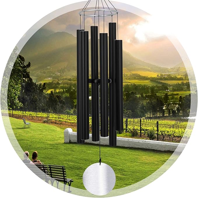 Wind Chimes Large Outdoors Clearance Deep Tone, 45" Sympathy Wind Chimes in Loving Memory of Someone, Memorial Wind Chimes Gifts for Mother's Day, Metal Wind Chimes Outdoors Garden / Yard Décor(Black)