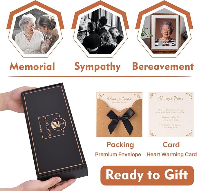 Sympathy Wind Chimes, Memorial Wind Chimes for Loss of Loved One, Bereavement Gift Ideas, Loss of Mother Father Condolence Grief Sympathy Gifts, Send Love and Concern