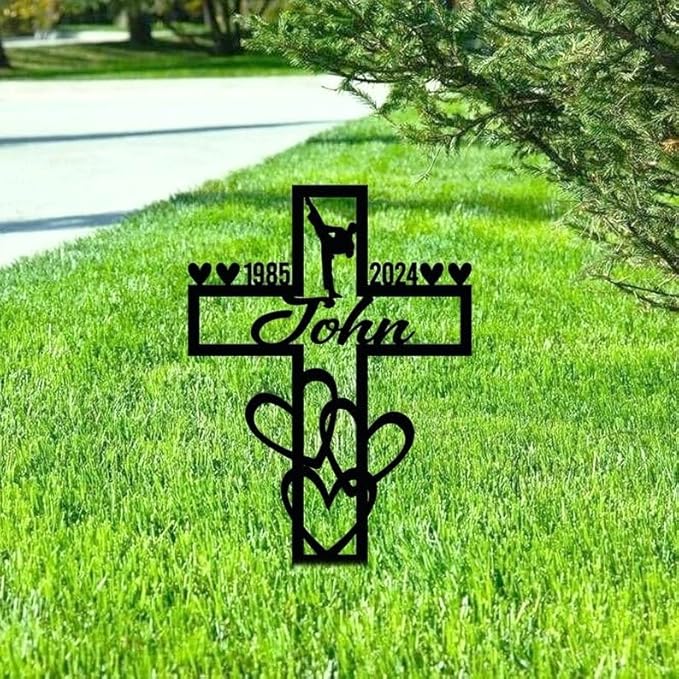 Custom Karate Memorial Metal Stake – Personalized Martial Arts Tribute, Grave Marker, Sympathy Garden Decor (Male Karate Memorial)