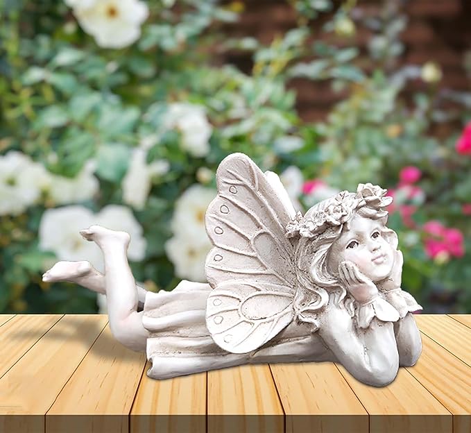 Garden Fairy Decor for Outside - Angel Holding Face Figurines, Lovely Fairy Statues Outdoor and Indoor, Ideal for Patio, Yard, Porch, and Lawn, Gift for Women