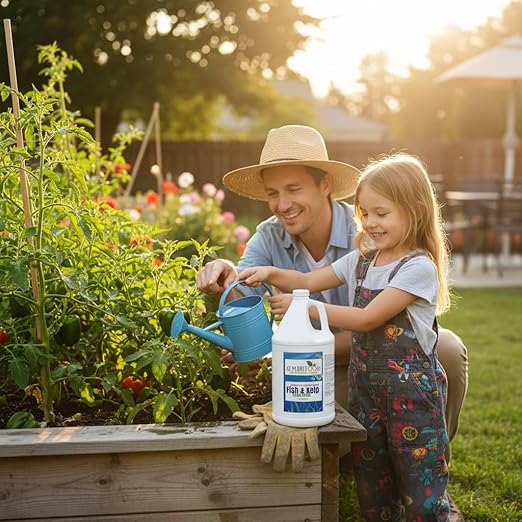 GS Plant Foods Liquid Fish & Kelp Fertilizer (1 Gallon) – Organic Material Review Institute Listed Natural Plant Food for Home Gardens, Lawns, and Vegetables