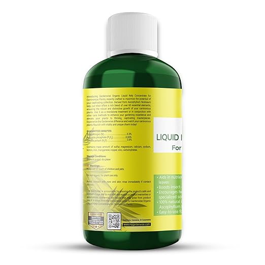 Organic Premium Kelp Seaweed Fertilizer: Indoor Plant Fertilizer & Carnivorous Plant Food for Venus Flytraps, Sundews, Drosera Capensis,Pitcher Plants,Butterworts & Other (8 OZ)