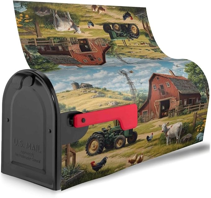 Farm Mailbox Covers Magnetic Letterbox Covers 21x18 Inch for Garden Outdoor Decoration