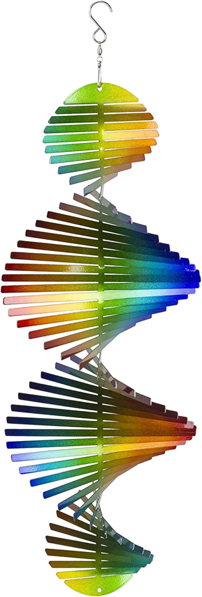 VP Home Rainbow Helix Kinetic Wind Spinner for Yard and Garden Wind Spinner Outdoor Metal Large Hanging Rainbow Decor 3D Garden Art Wind Sculpture Spinners